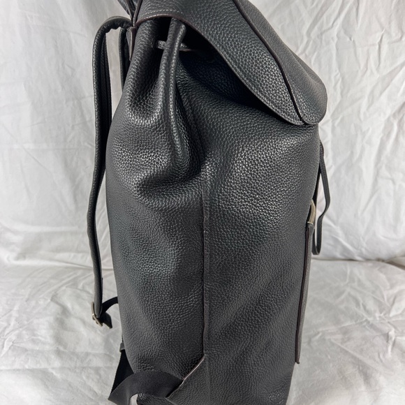 COACH Black Leather Drawstring Buckle XL Backpack Bag E1593 72005 - Picture 3 of 16